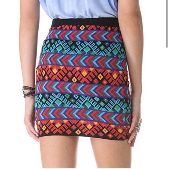 Jens Pirate Booty Aztec Colorful Diego Mini Sweater Skirt L - Picture 2 of 7
